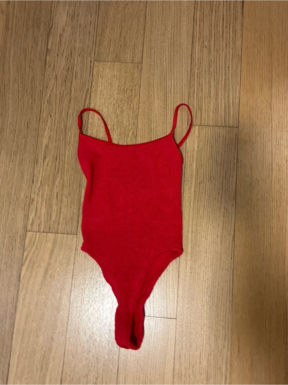 Hunza G Red Textured One-Piece Swimsuit - Picture 2 of 3